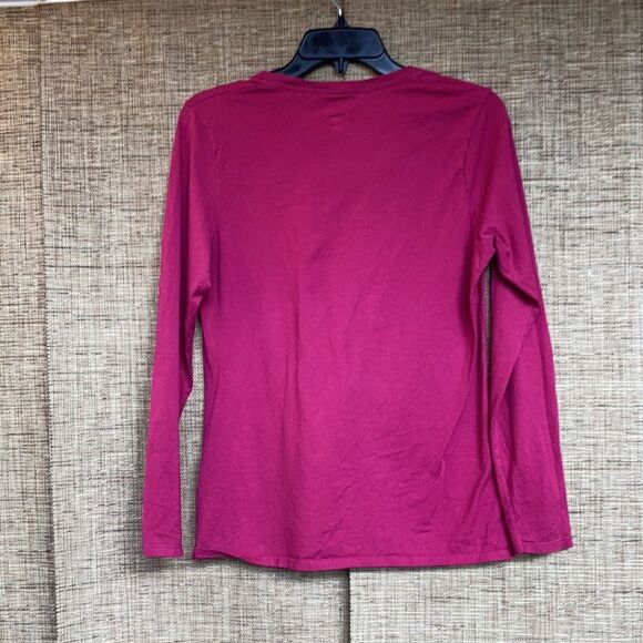 Hanes cotton long sleeve tee shirt color berry - Picture 4 of 4